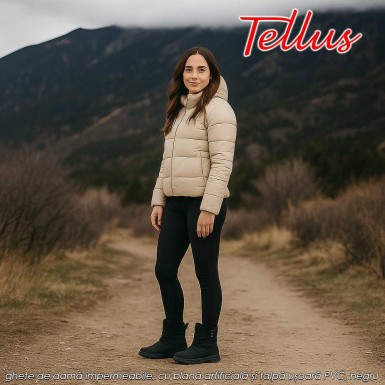 ghete de damă impermeabile, cu blană artificială și talpă ușoară PVC, negru ghete de damă impermeabile, cu blană artificială și talpă ușoară PVC, negru