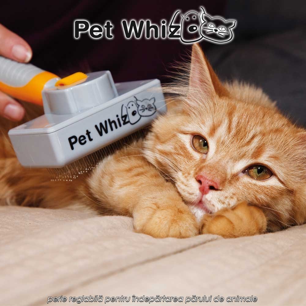 Pet Wiz - perie reglabilă pentru îndepărtarea părului de animale