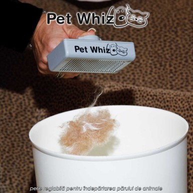 Pet Wiz - perie reglabilă pentru îndepărtarea părului de animale Pet Wiz - perie reglabilă pentru îndepărtarea părului de animale