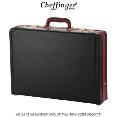 Cheffinger Home 7200 - set de 72 de tacâmuri aurii, din inox, într-o valiză elegantă Cheffinger Home 7200 - set de 72 de tacâmuri aurii, din inox, într-o valiză elegantă