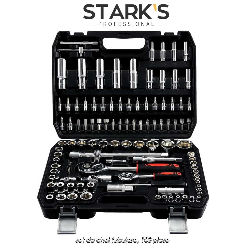 Stark's Professional ST108S - set de chei tubulare, 108 piese