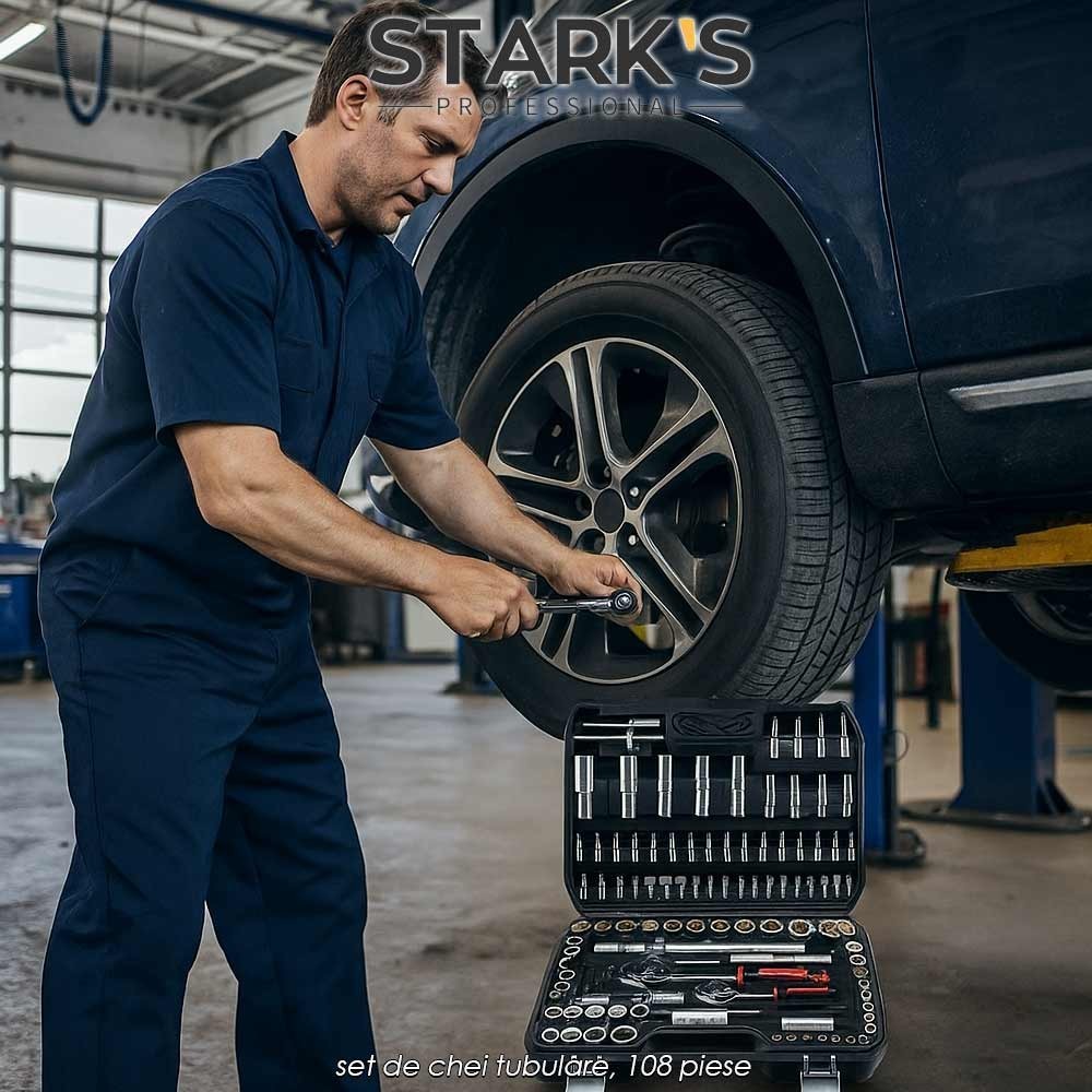 Stark's Professional ST108S - set de chei tubulare, 108 piese