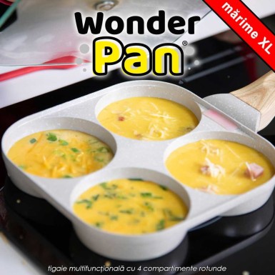Wonder Pan XL- tigaie multifuncțională cu 4 compartimente rotunde, mărime XL