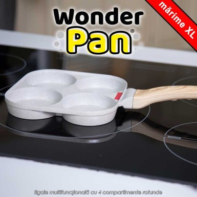 Wonder Pan XL- tigaie multifuncțională cu 4 compartimente rotunde, mărime XL