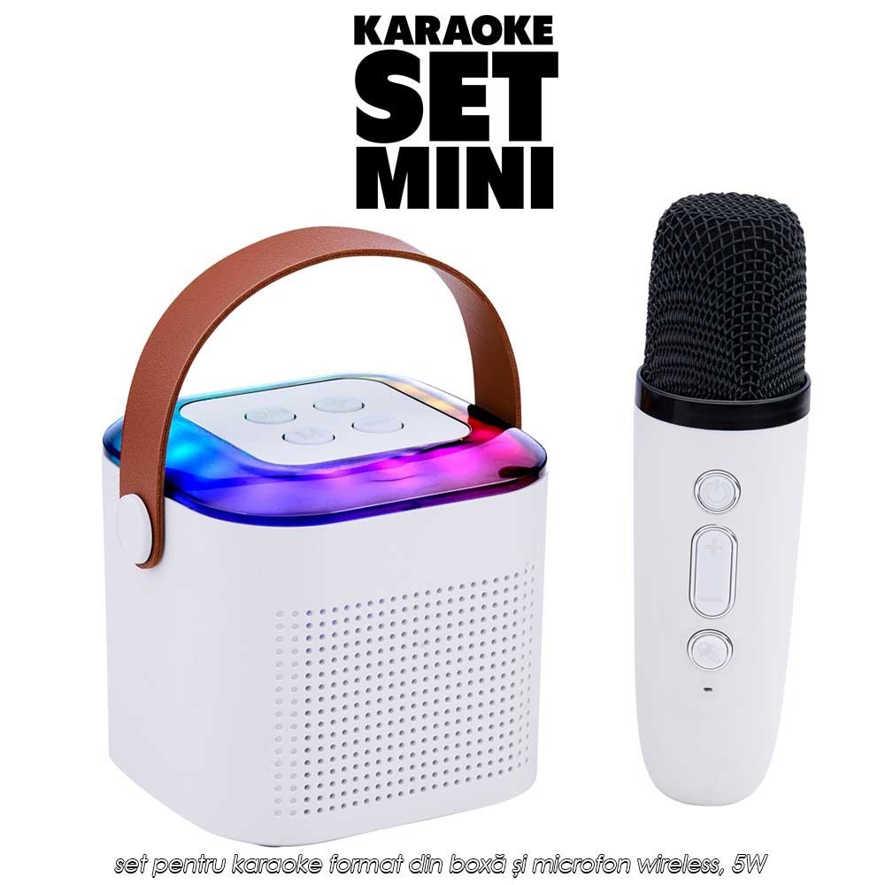 Mini Karaoke Set - set pentru karaoke format din boxă și microfon wireless, 5W