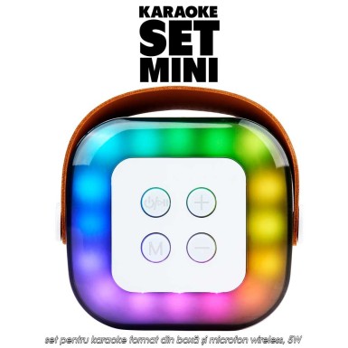 Mini Karaoke Set - set pentru karaoke format din boxă și microfon wireless, 5W