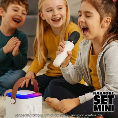 Mini Karaoke Set - set pentru karaoke format din boxă și microfon wireless, 5W