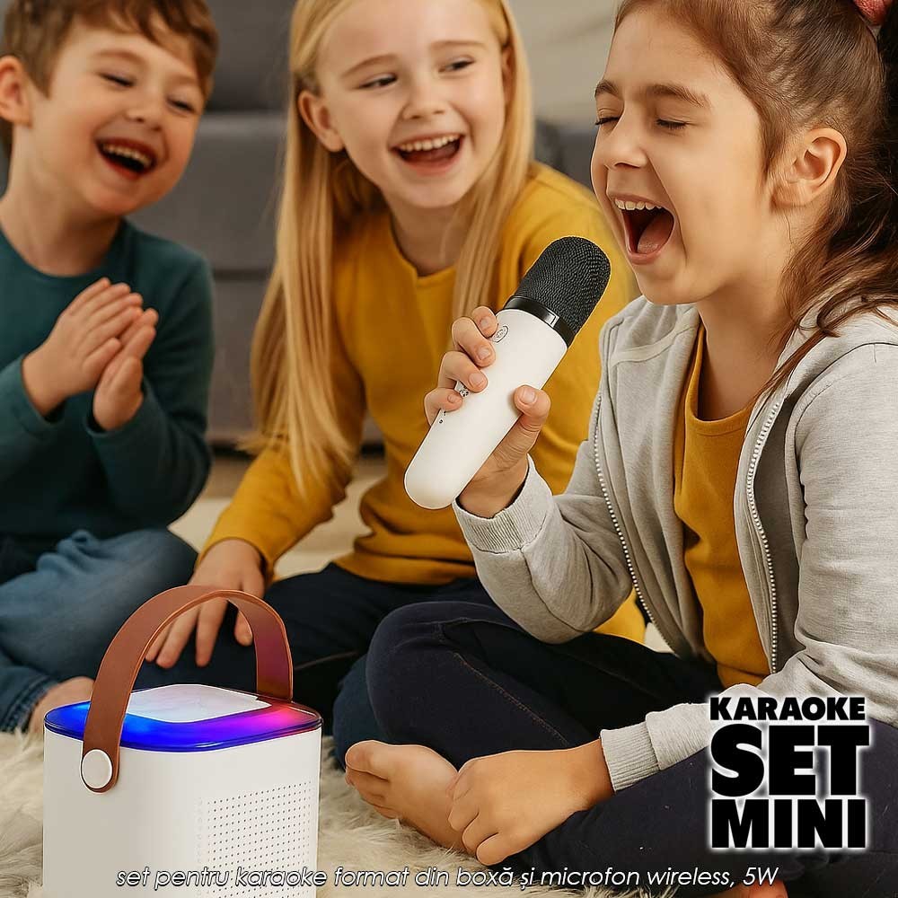 Mini Karaoke Set - set pentru karaoke format din boxă și microfon wireless, 5W