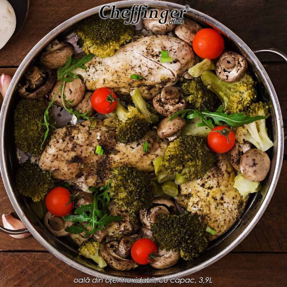 Cheffinger Home SS20 - oală din oțel inoxidabil, cu capac, 3,9L