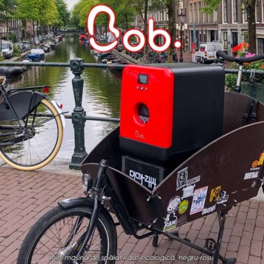 Bob Daan Tech - mini mașină de spălat vase ecologică, negru-roșu
