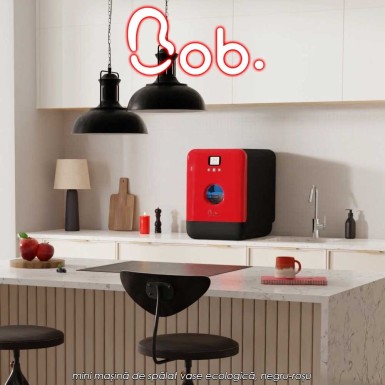 Bob Daan Tech - mini mașină de spălat vase ecologică, negru-roșu