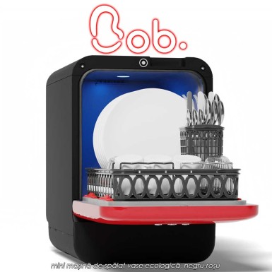 Bob Daan Tech - mini mașină de spălat vase ecologică, negru-roșu