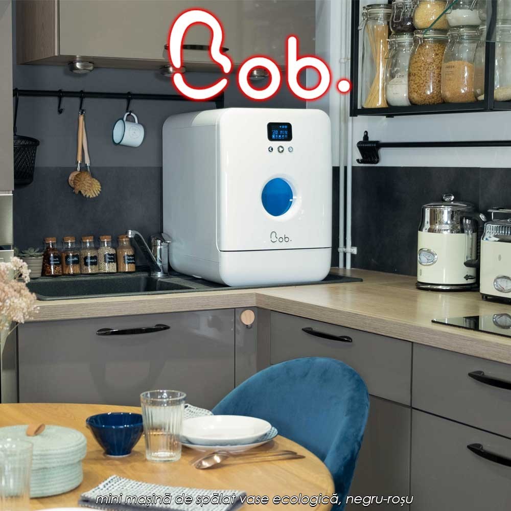 Bob Daan Tech - mini mașină de spălat vase ecologică, alb/alb