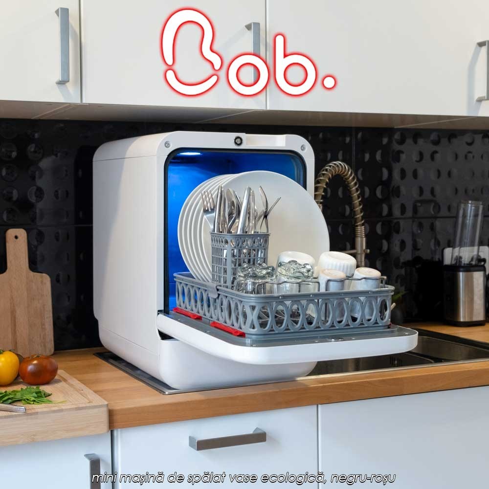 Bob Daan Tech - mini mașină de spălat vase ecologică, alb/alb