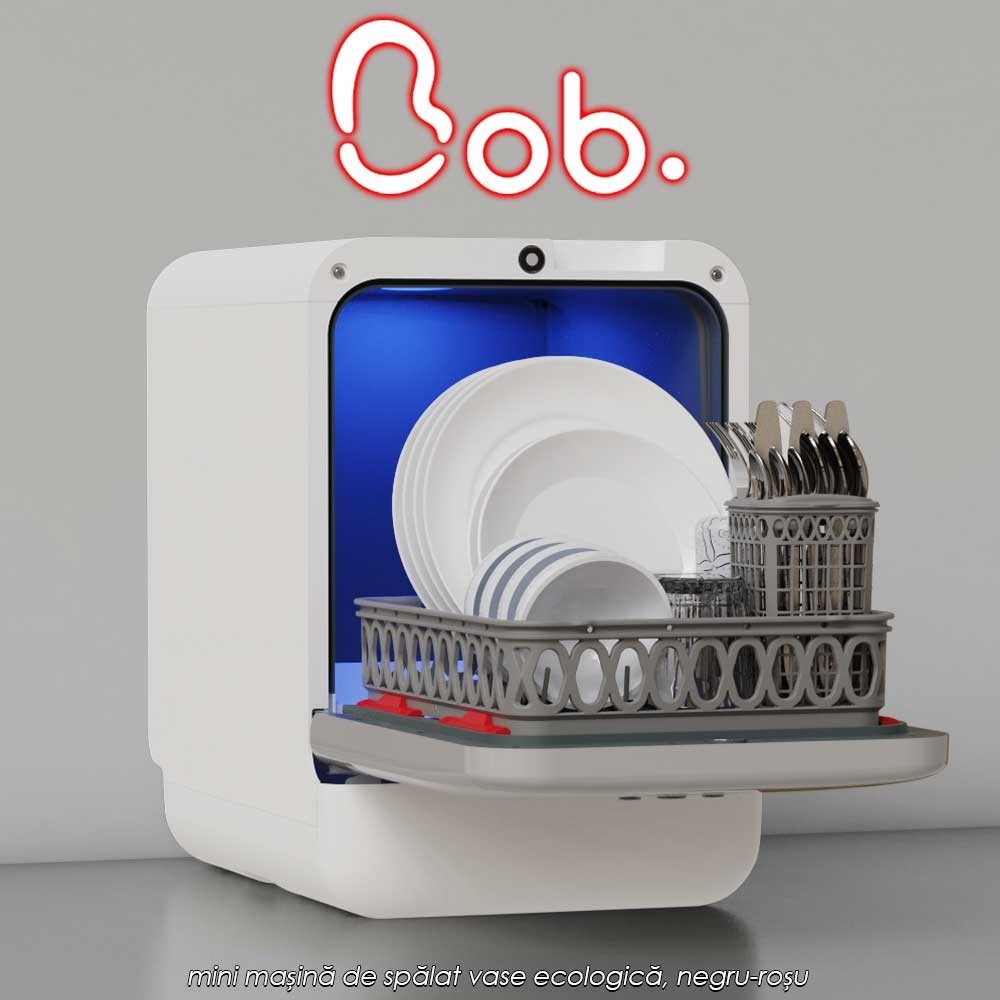 Bob Daan Tech - mini mașină de spălat vase ecologică, alb/alb