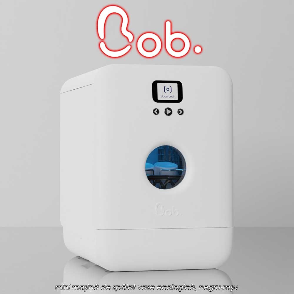 Bob Daan Tech - mini mașină de spălat vase ecologică, alb/alb