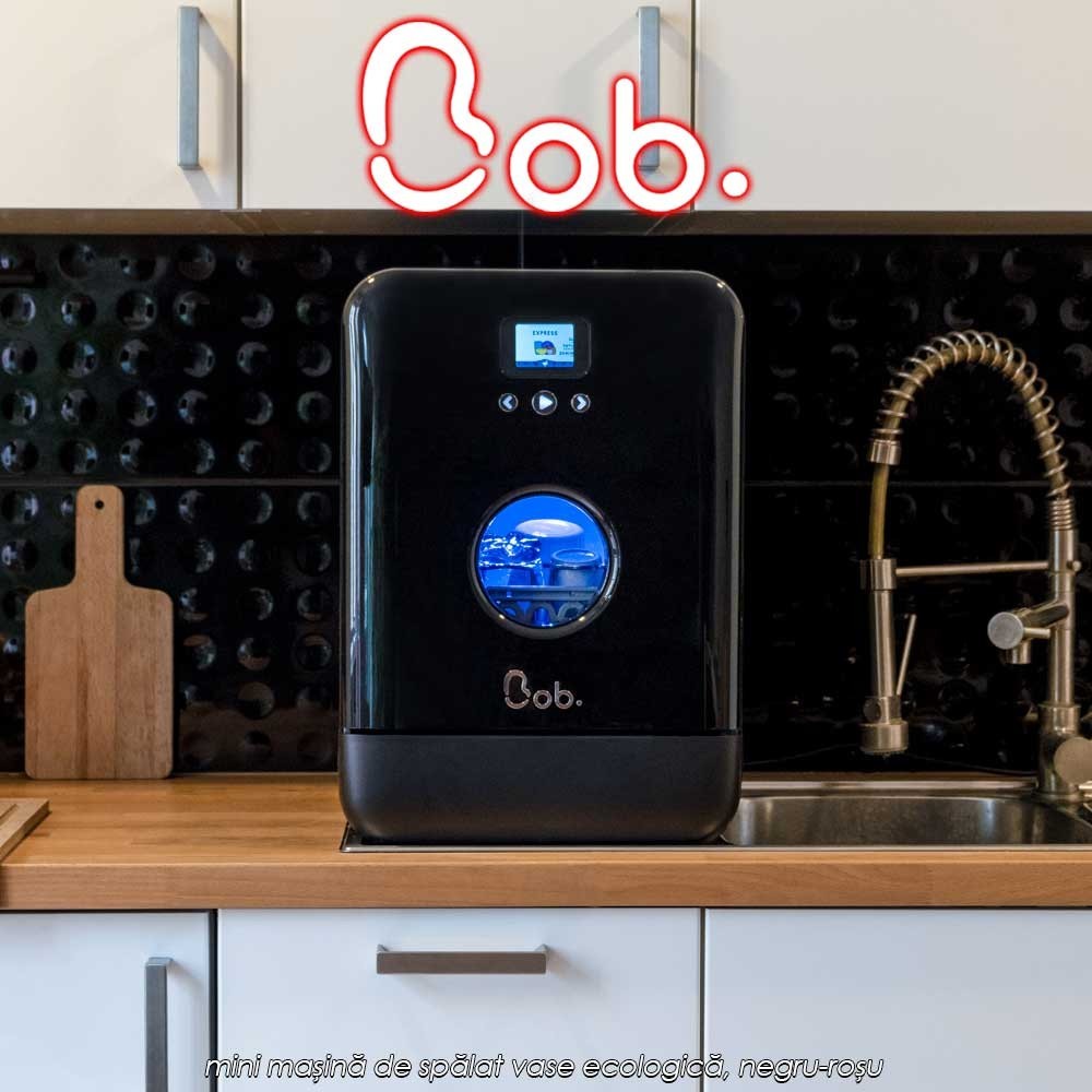Bob Daan Tech - mini mașină de spălat vase ecologică, negru/negru