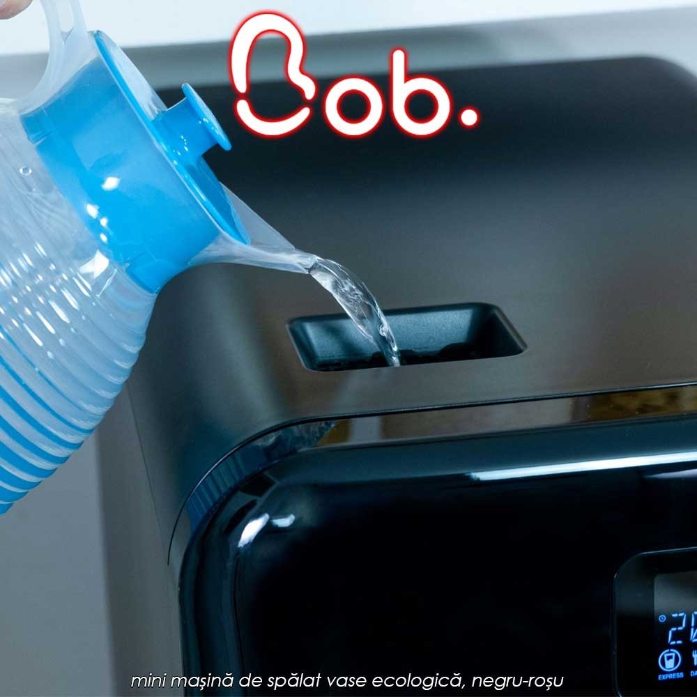 Bob Daan Tech - mini mașină de spălat vase ecologică, negru/negru