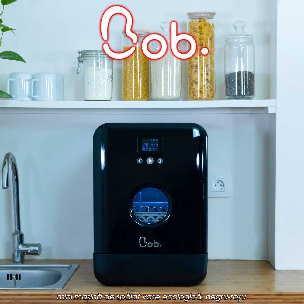 Bob Daan Tech - mini mașină de spălat vase ecologică, negru/negru