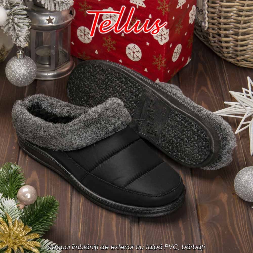 Tellus Pâslari M5685N - papuci îmblăniți de exterior cu talpă PVC, bărbați