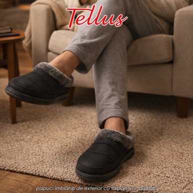 Tellus Pâslari M5685N - papuci îmblăniți de exterior cu talpă PVC, bărbați