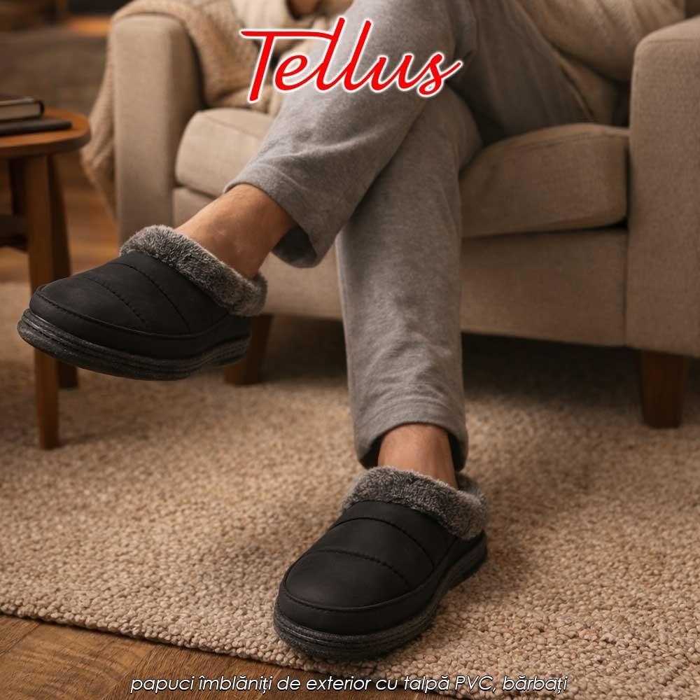 Tellus Pâslari M5685N - papuci îmblăniți de exterior cu talpă PVC, bărbați