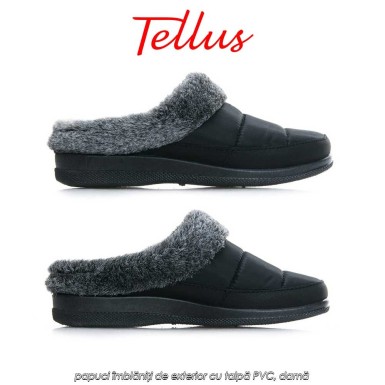 Tellus Pâslari M6085N - papuci îmblăniți de exterior cu talpă PVC, damă
