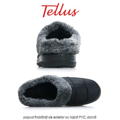 Tellus Pâslari M6085N - papuci îmblăniți de exterior cu talpă PVC, damă