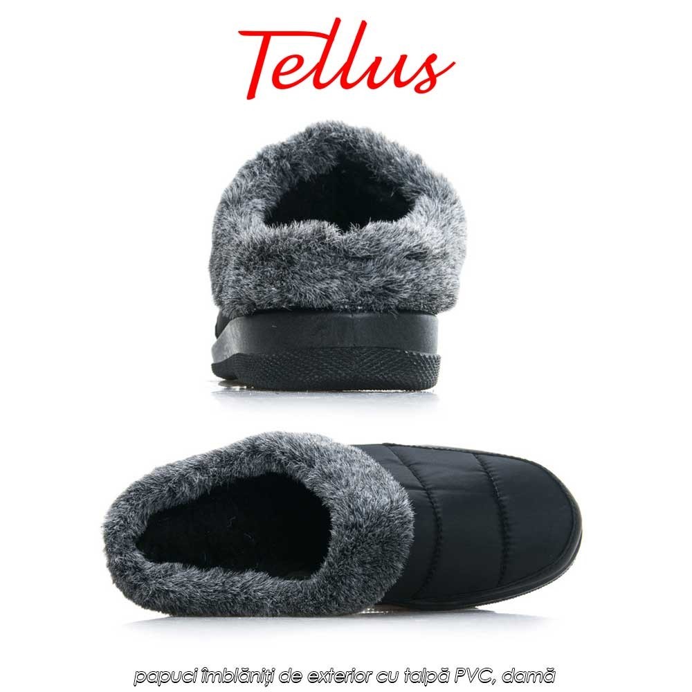 Tellus Pâslari M6085N - papuci îmblăniți de exterior cu talpă PVC, damă