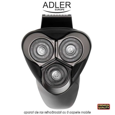 Adler Face Shaver AD2945 - aparat de ras reîncărcabil cu 3 capete mobile