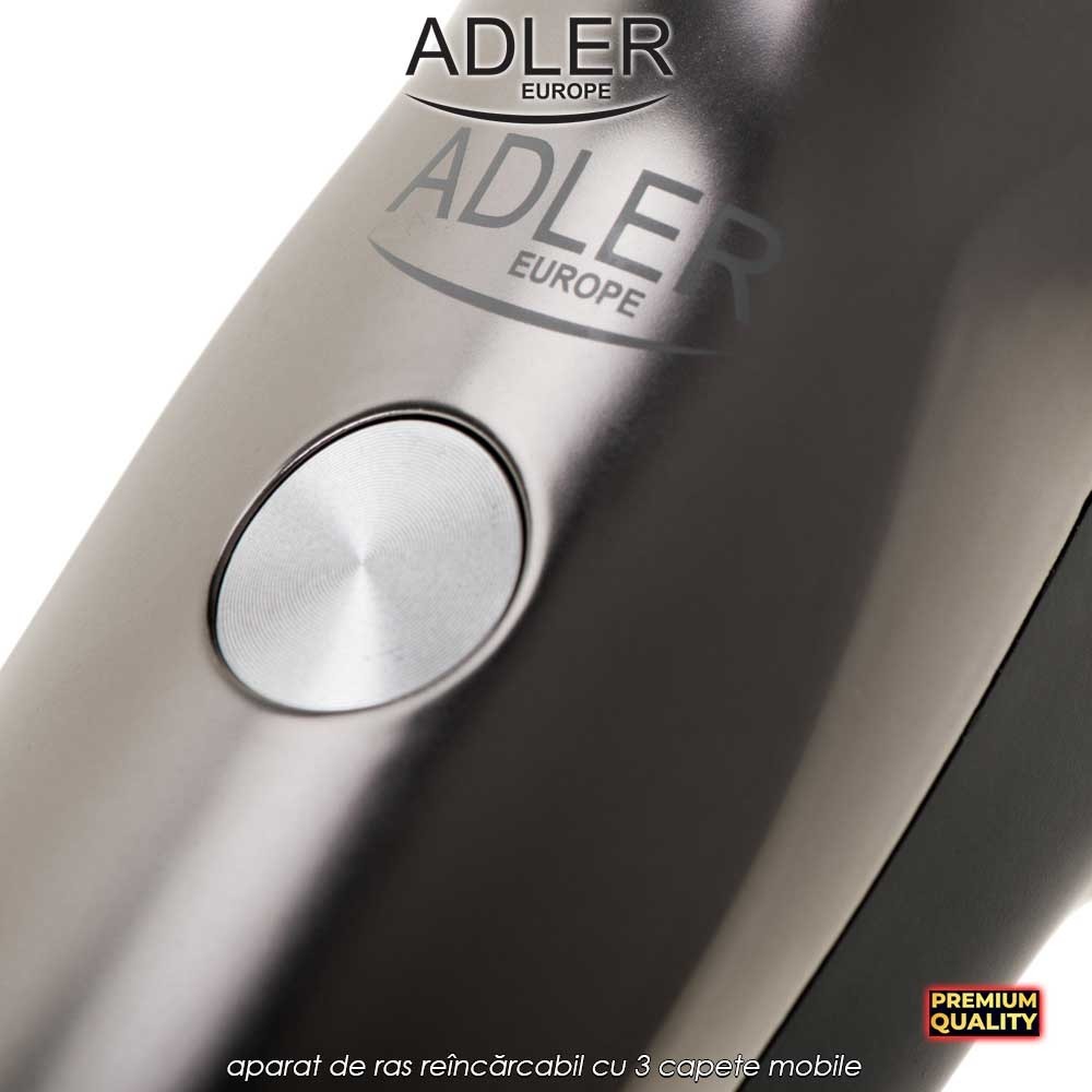 Adler Face Shaver AD2945 - aparat de ras reîncărcabil cu 3 capete mobile
