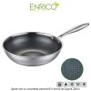 Enrico Wok pan stainless steel - tigaie wok cu acoperire ceramică în formă de fagure, 28cm