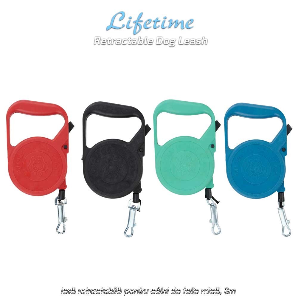 Lifetime Retractable Dog Leash - lesă retractabilă pentru câini de talie mică, 3m