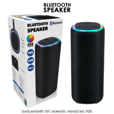 Bluetooth Speaker TWS, RGB - boxă portabilă 10W, bluetooth, microSD slot
