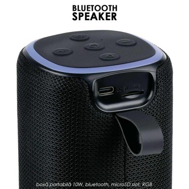 Bluetooth Speaker TWS, RGB - boxă portabilă 10W, bluetooth, microSD slot