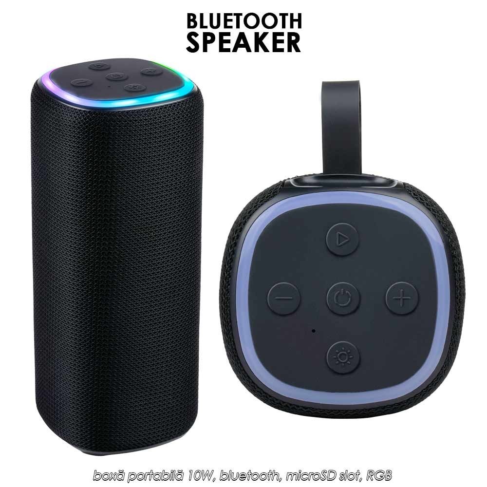 Bluetooth Speaker TWS, RGB - boxă portabilă 10W, bluetooth, microSD slot