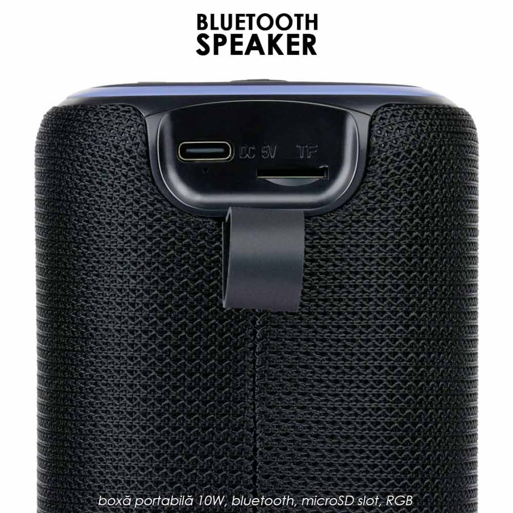 Bluetooth Speaker TWS, RGB - boxă portabilă 10W, bluetooth, microSD slot