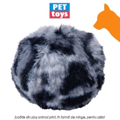 Pet Toys Cat Toy Ball Animal Print - jucărie din pluș animal print, în formă de minge, pentru pisici