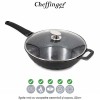 Cheffinger Home DW32 - tigaie wok cu acoperire ceramică și capac, 32cm