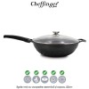 Cheffinger Home DW32 - tigaie wok cu acoperire ceramică și capac, 32cm