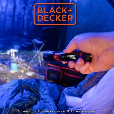 Black+Decker Torch 500 - lanternă cu LED, putere luminare 500 lumeni, cu baterii