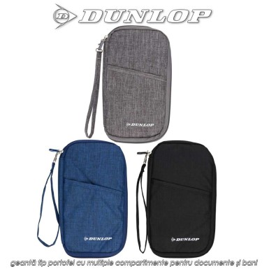 Dunlop Travel Wallet - geantă tip portofel cu multiple compartimente pentru documente și bani