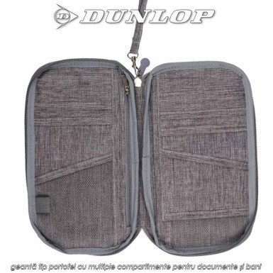 Dunlop Travel Wallet - geantă tip portofel cu multiple compartimente pentru documente și bani