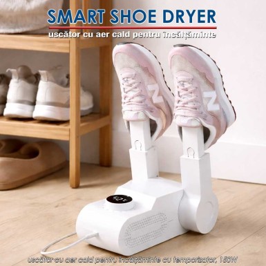 Smart Shoe Dryer - uscător cu aer cald pentru încălțăminte cu temporizator, 150W