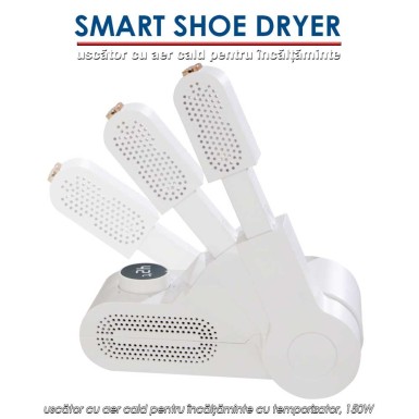 Smart Shoe Dryer - uscător cu aer cald pentru încălțăminte cu temporizator, 150W