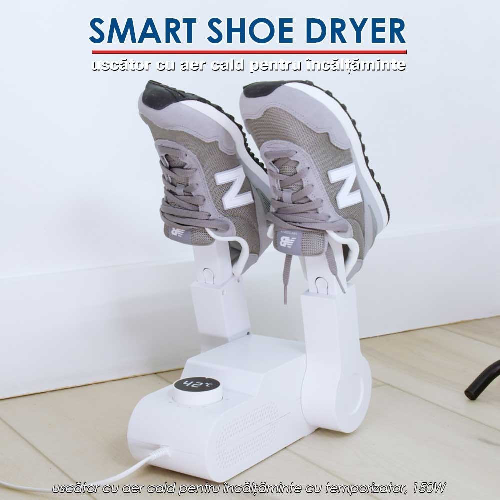 Smart Shoe Dryer - uscător cu aer cald pentru încălțăminte cu temporizator, 150W