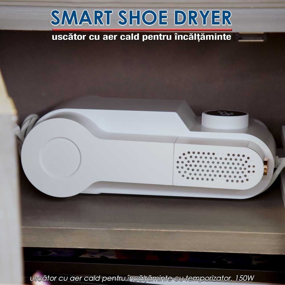 Smart Shoe Dryer - uscător cu aer cald pentru încălțăminte cu temporizator, 150W