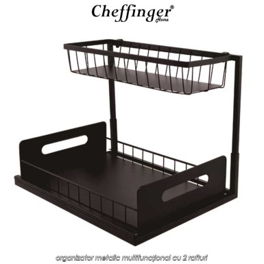 Cheffinger Home Multi Purpose Rack  DR08 - organizator metalic multifuncțional cu 2 rafturi