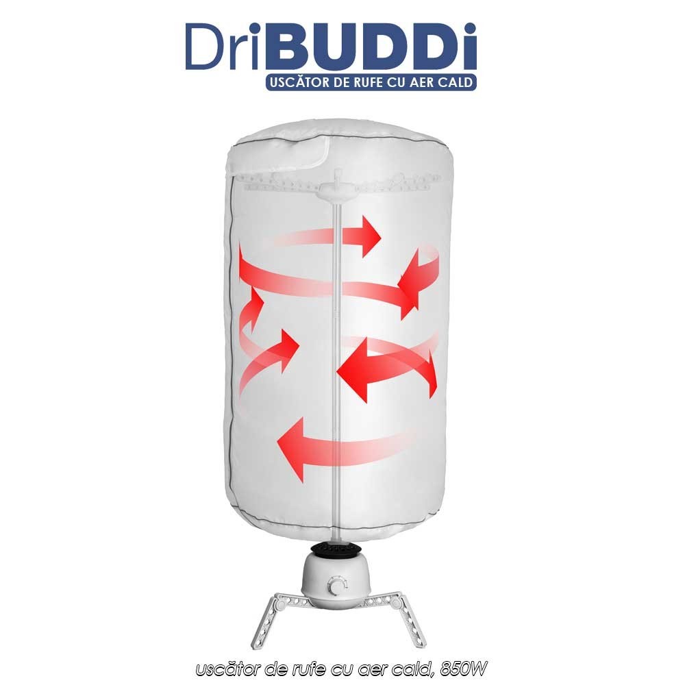 Dri Buddi - uscător de rufe cu aer cald, 850W