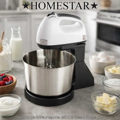 HomeStar Mixer With Bowl MXIB2 - mixer cu bol de 2L ,din inox, 300W